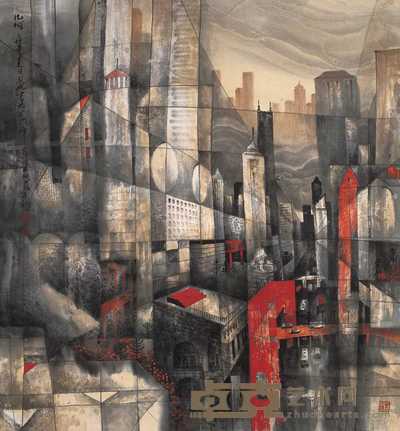 朱永成 2000年作 几何 镜心 96×82cm